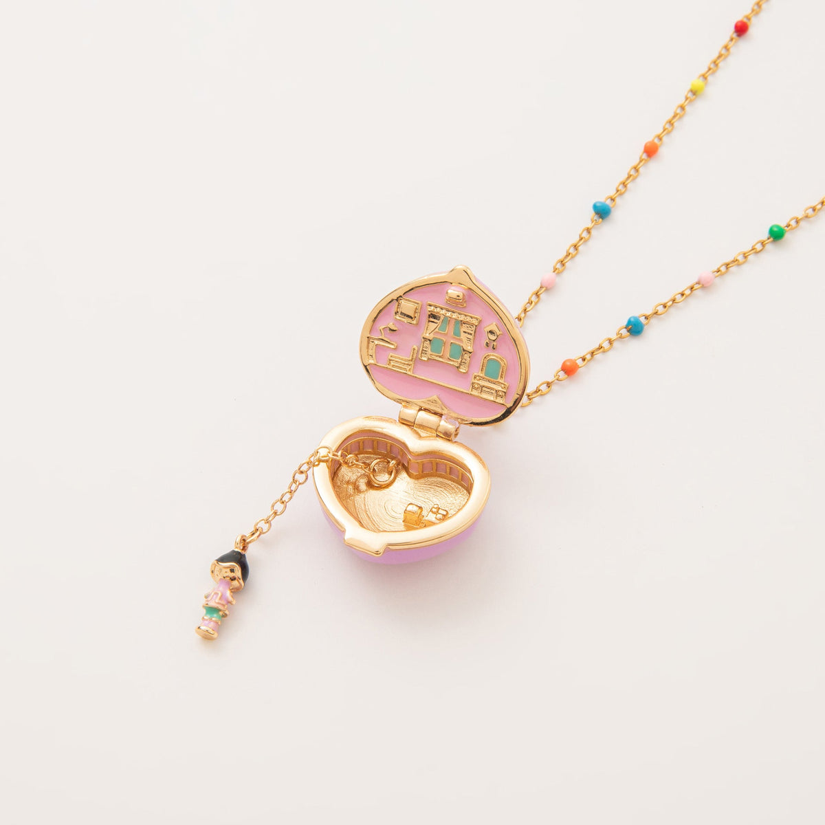 The Little World Locket heart pendant close up