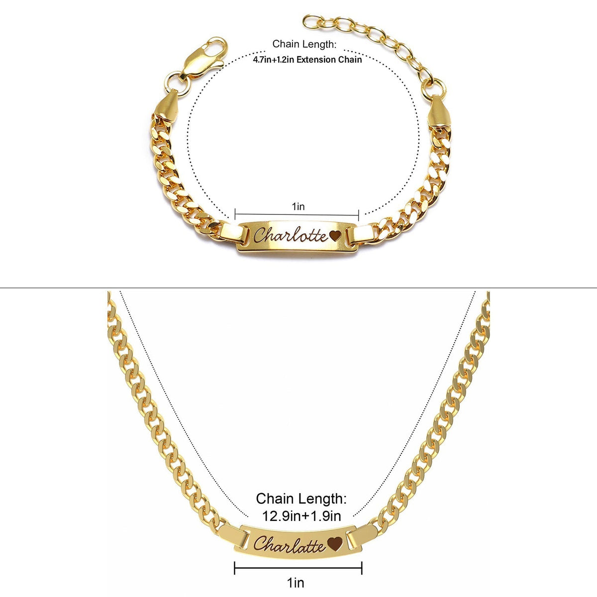 The Little Name Set name bracelet close up
