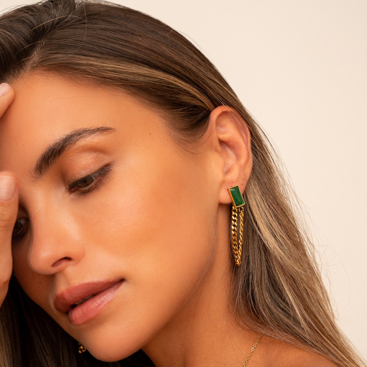 Esmeralda Chain Earrings