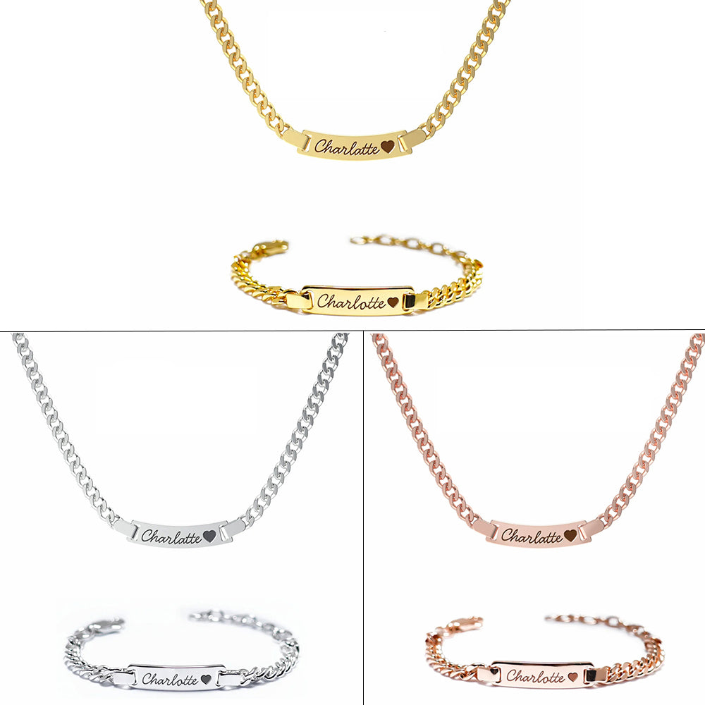 The Little Name Set colour options gold, rose gold and silver