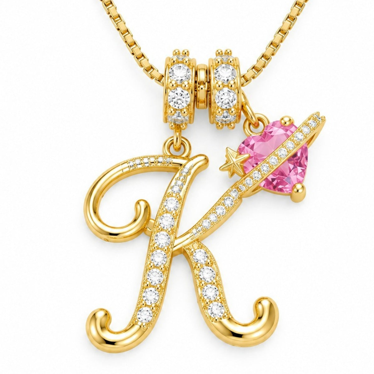 The Sweetheart Initial Necklace Gold letter K