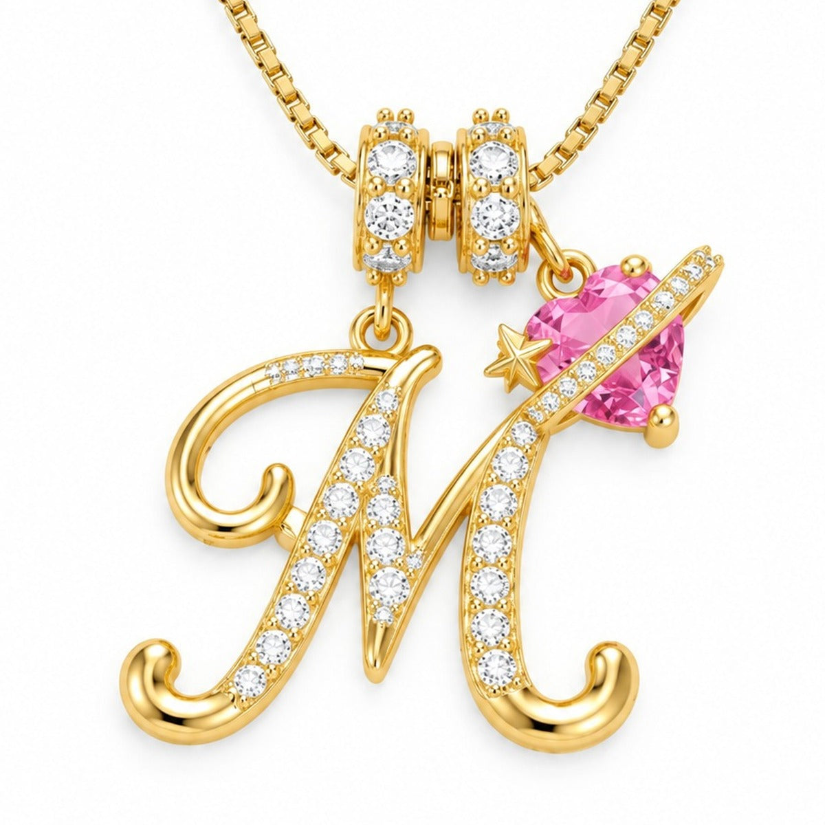 The Sweetheart Initial Necklace Gold letter M