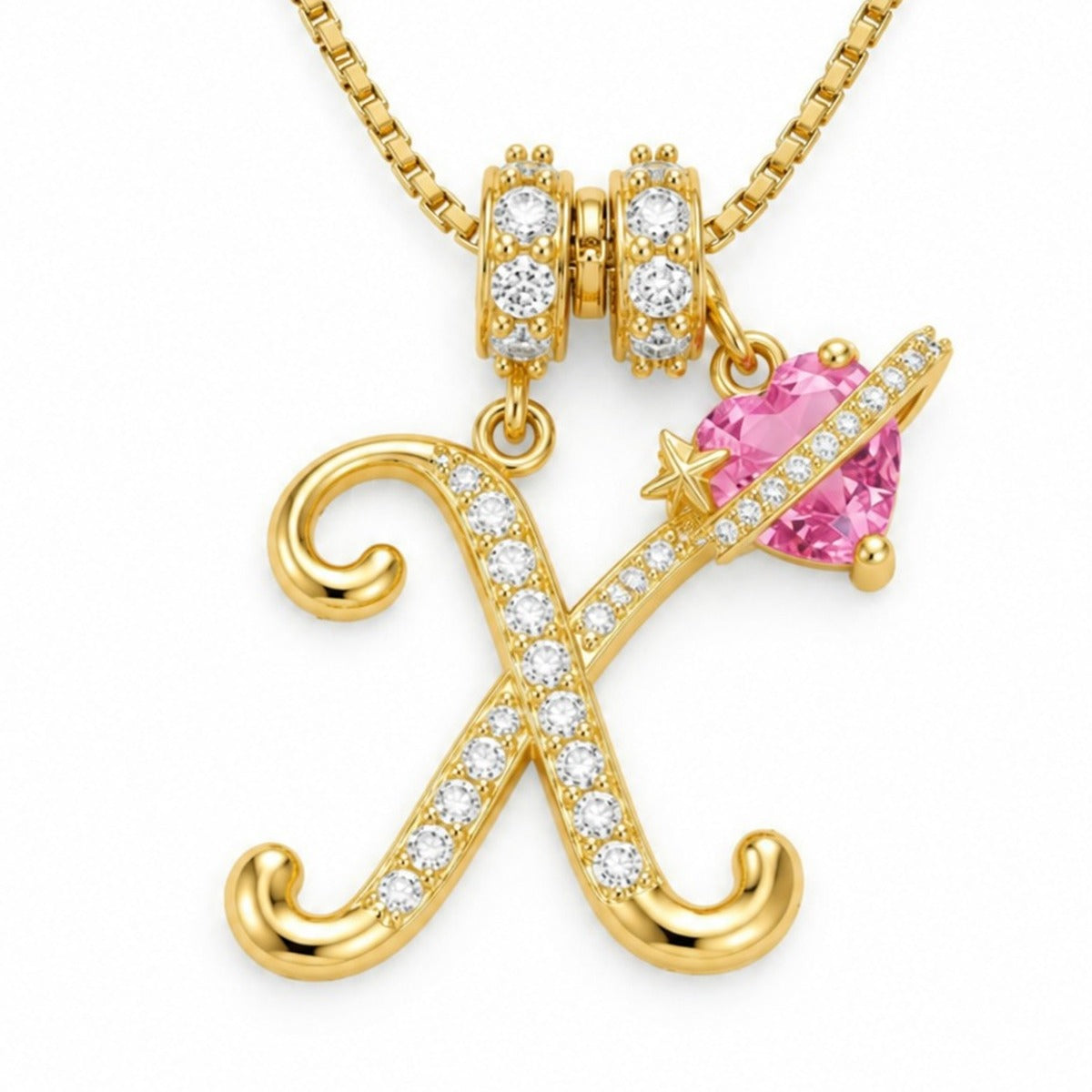 The Sweetheart Initial Necklace Gold letter X