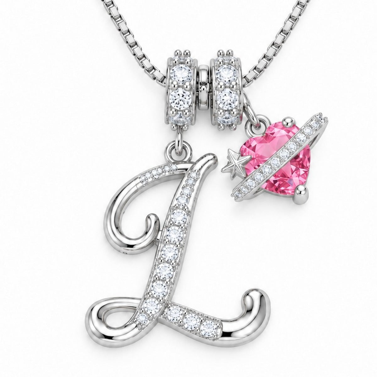 The Sweetheart Initial Necklace Silver letter L