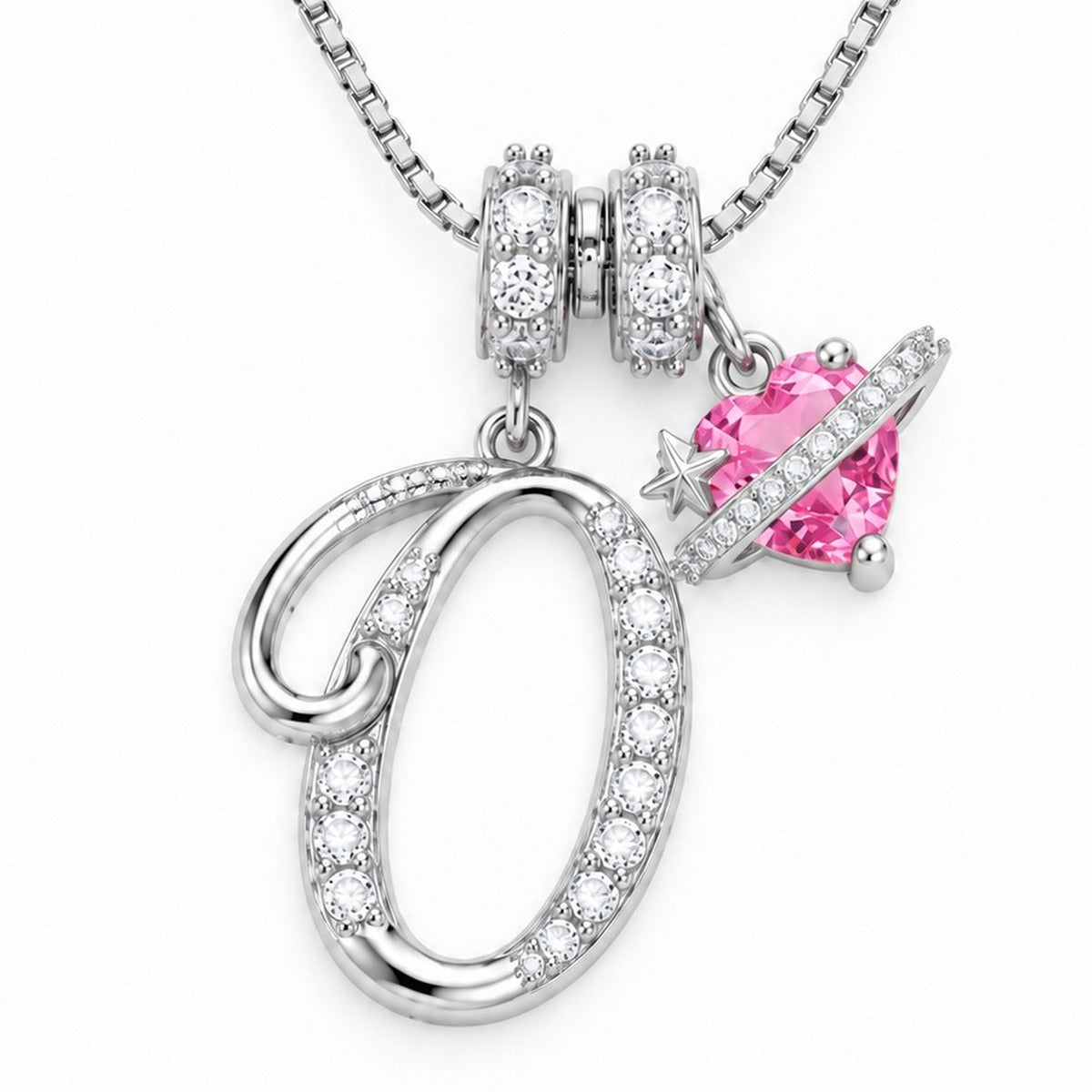 The Sweetheart Initial Necklace Silver letter O