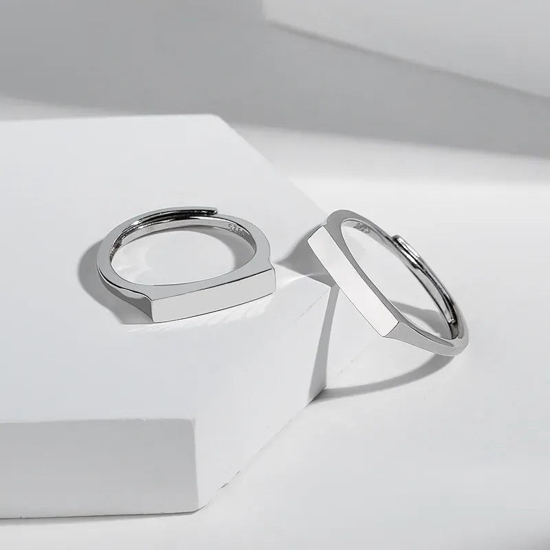 The Secret Light Projection Ring silver band close up