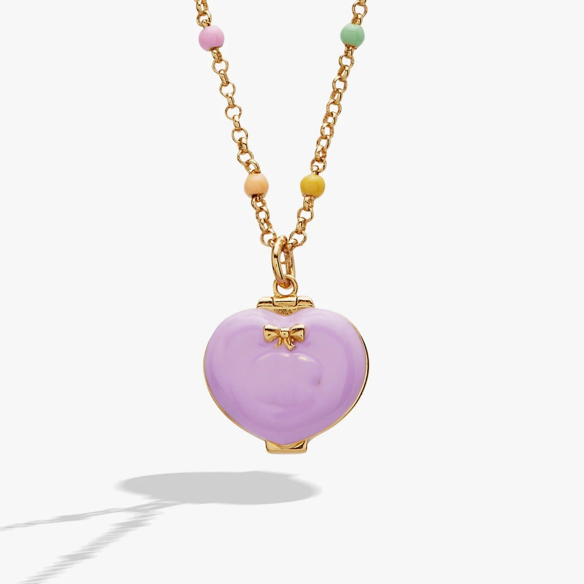 The Little World Locket on its beaded chain