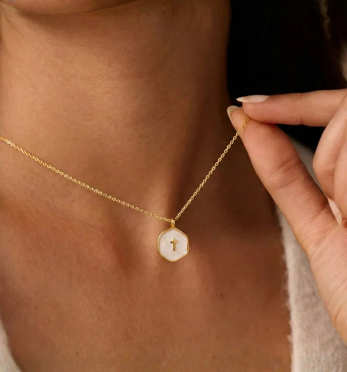 The Pearl Cross Necklace
