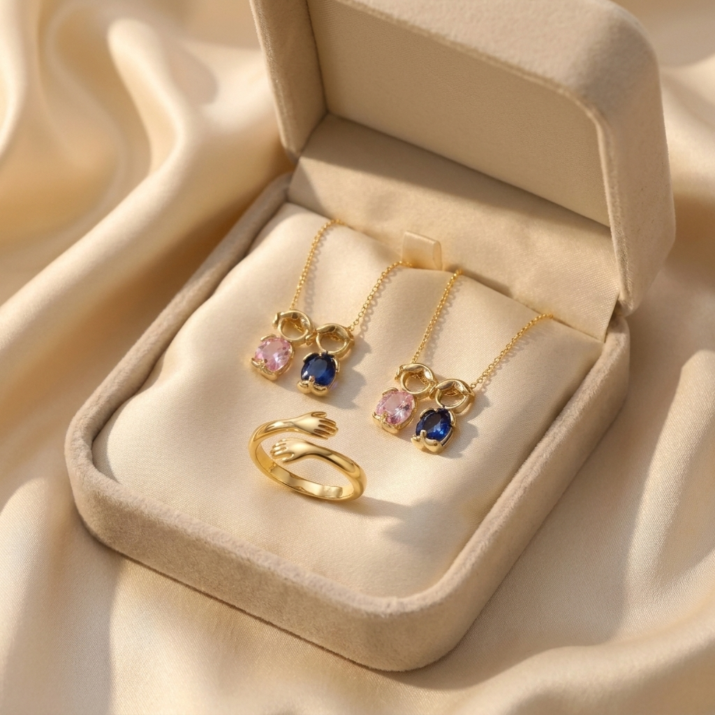The Family Matching Set (2x Forever Mine Necklace + Gold Ring)