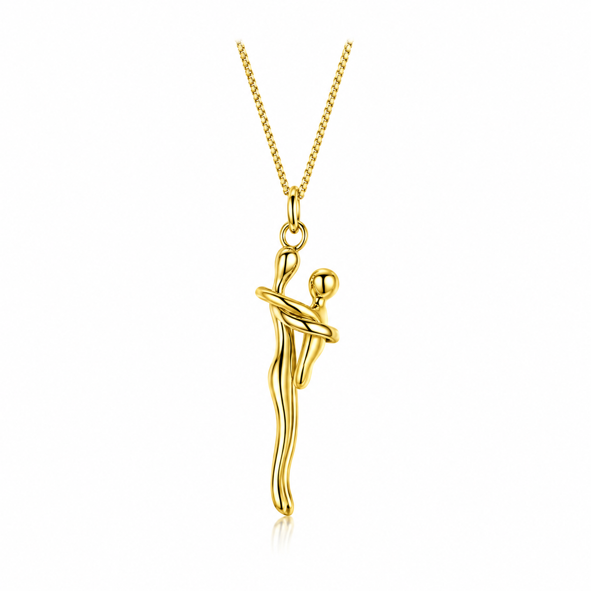 The Embrace Necklace gold mom and kid #Necklace design_Mom and Kid