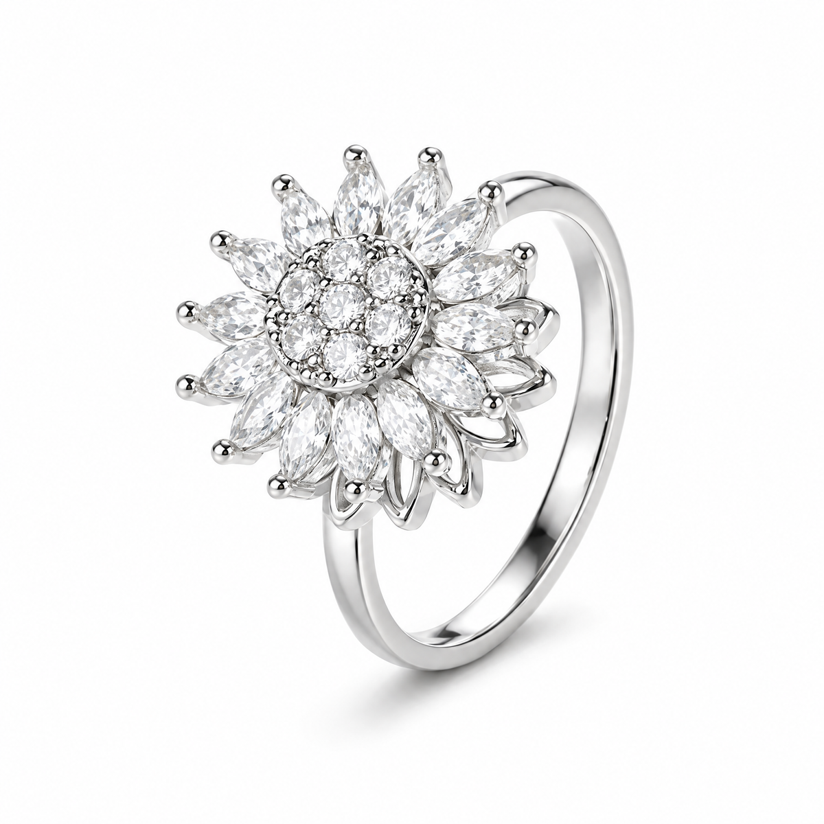 The Bloom Ring (Silver), spinning ring