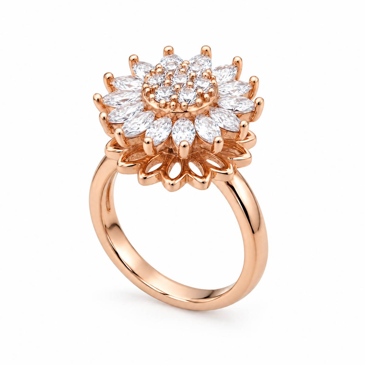 The Bloom Ring (Rosegold), spinning ring