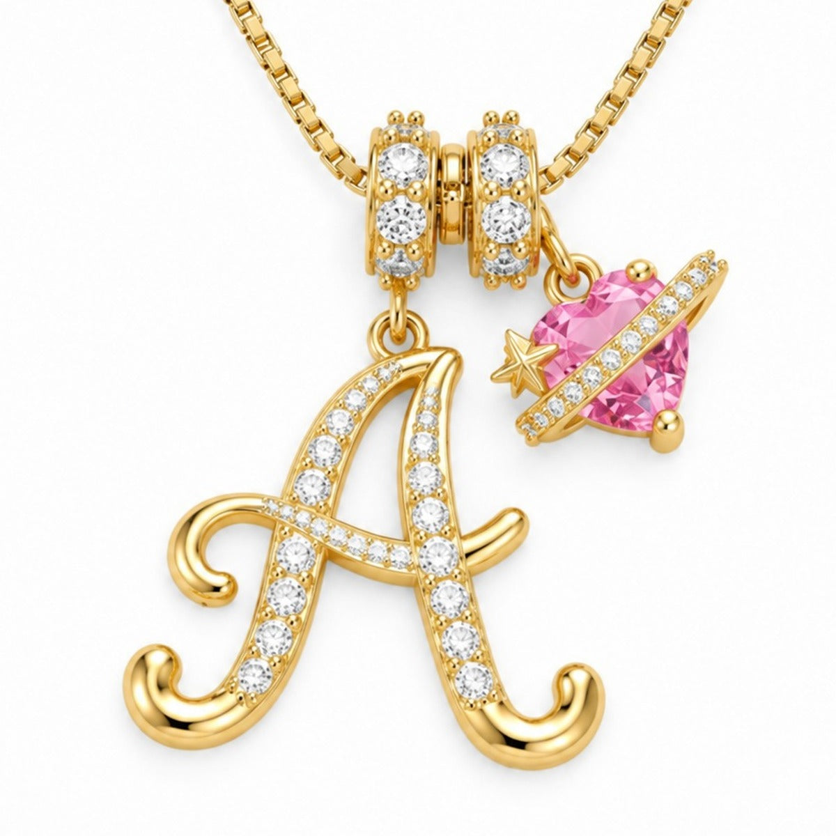 The Sweetheart Initial Necklace Gold letter A