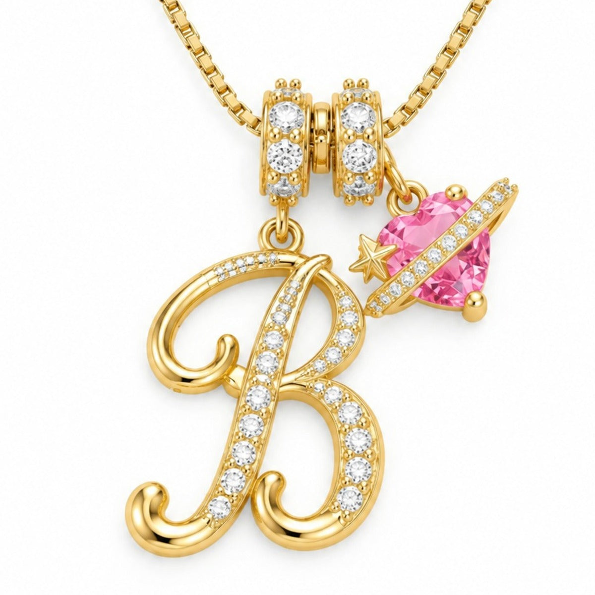 The Sweetheart Initial Necklace Gold letter B