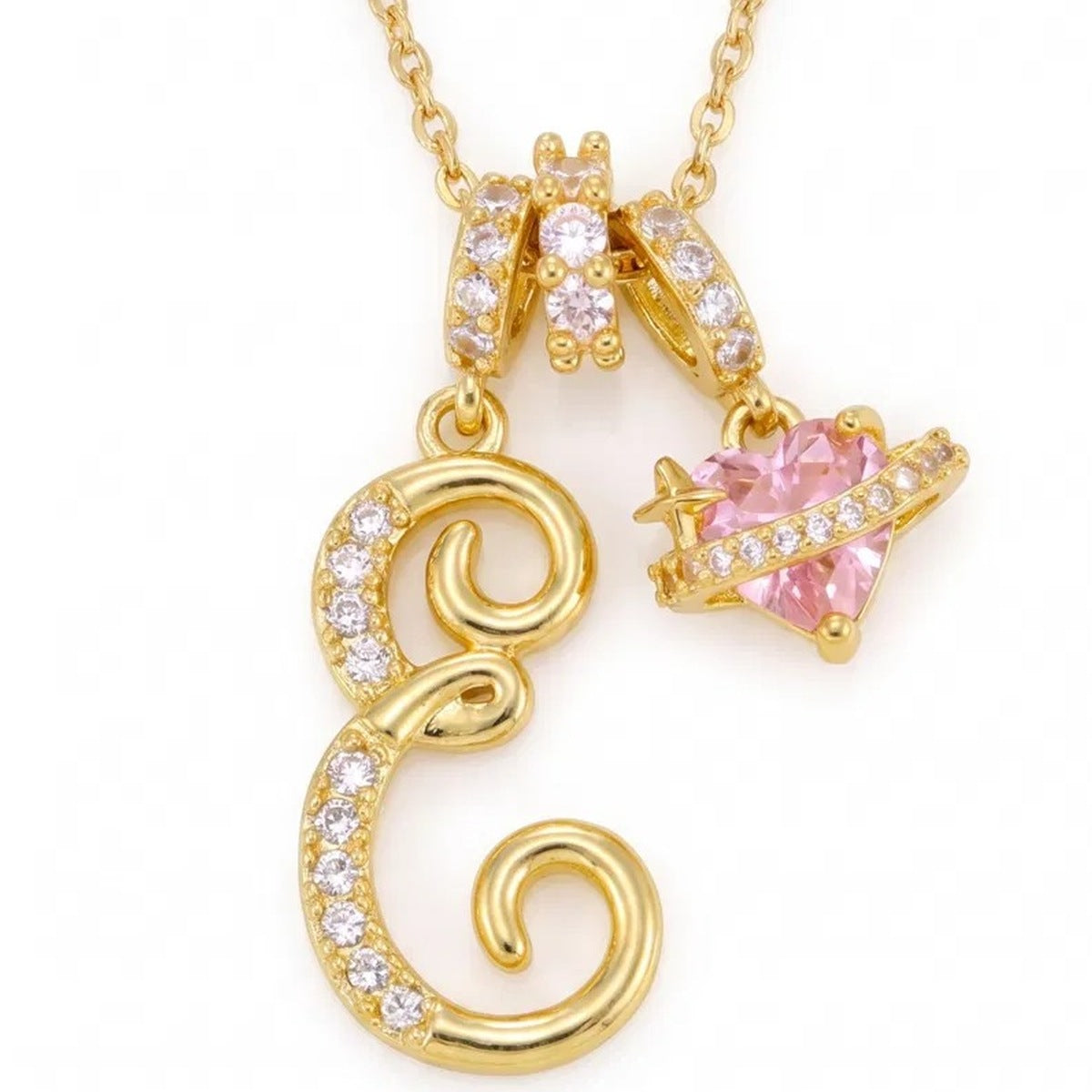 The Sweetheart Initial Necklace Gold letter E