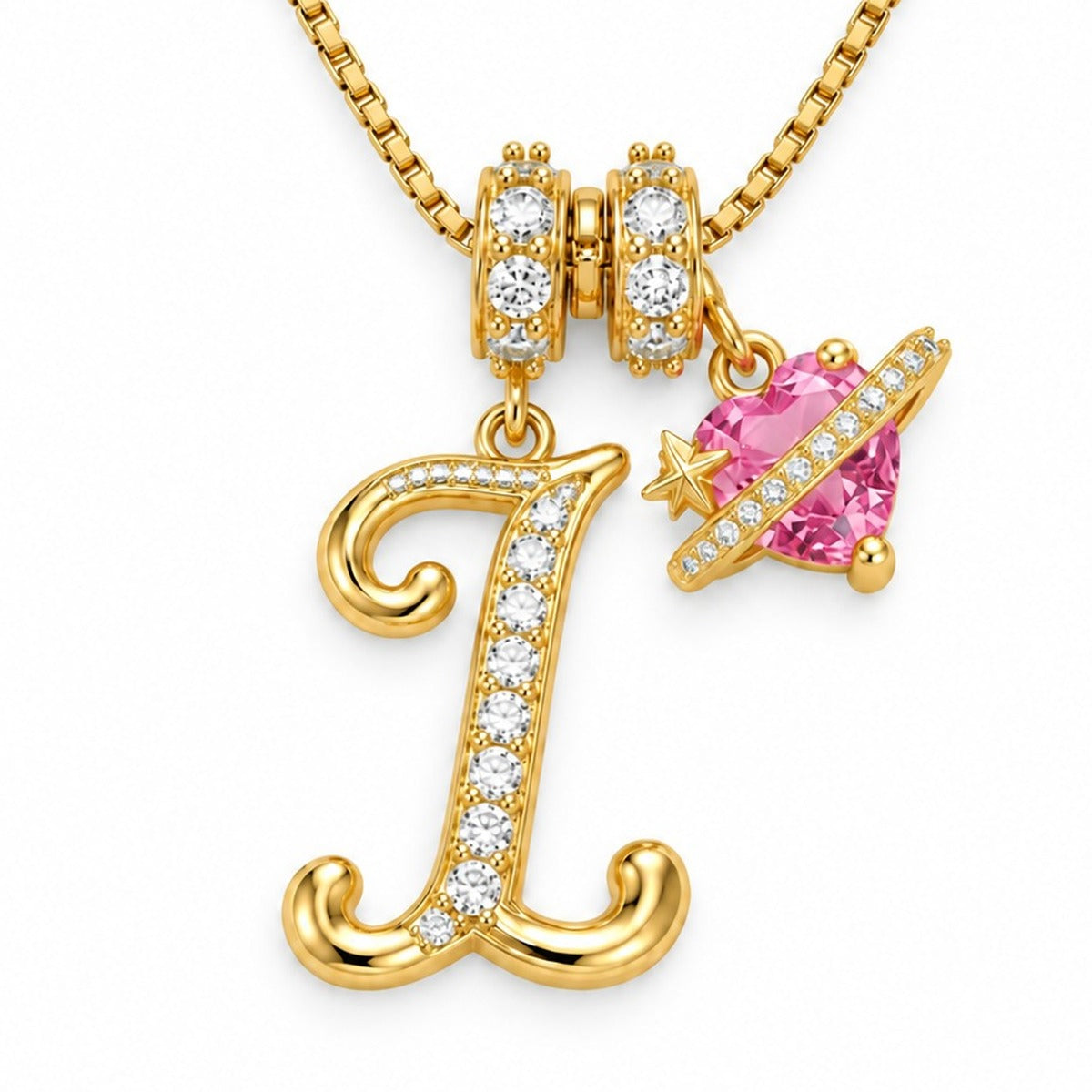 The Sweetheart Initial Necklace Gold letter I