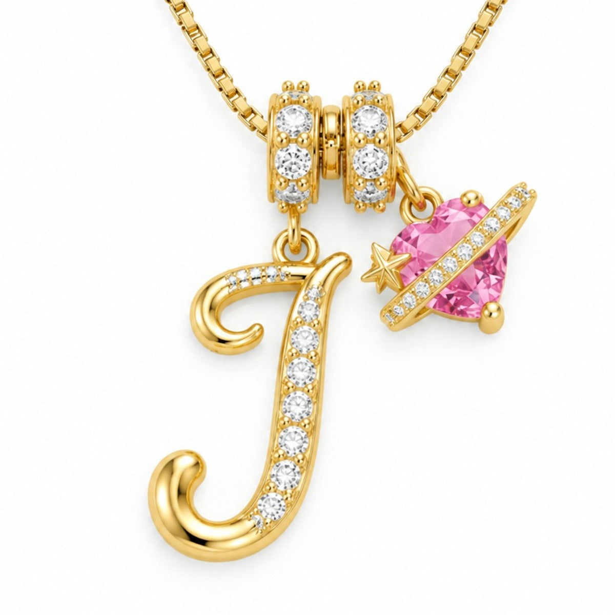 The Sweetheart Initial Necklace Gold letter J