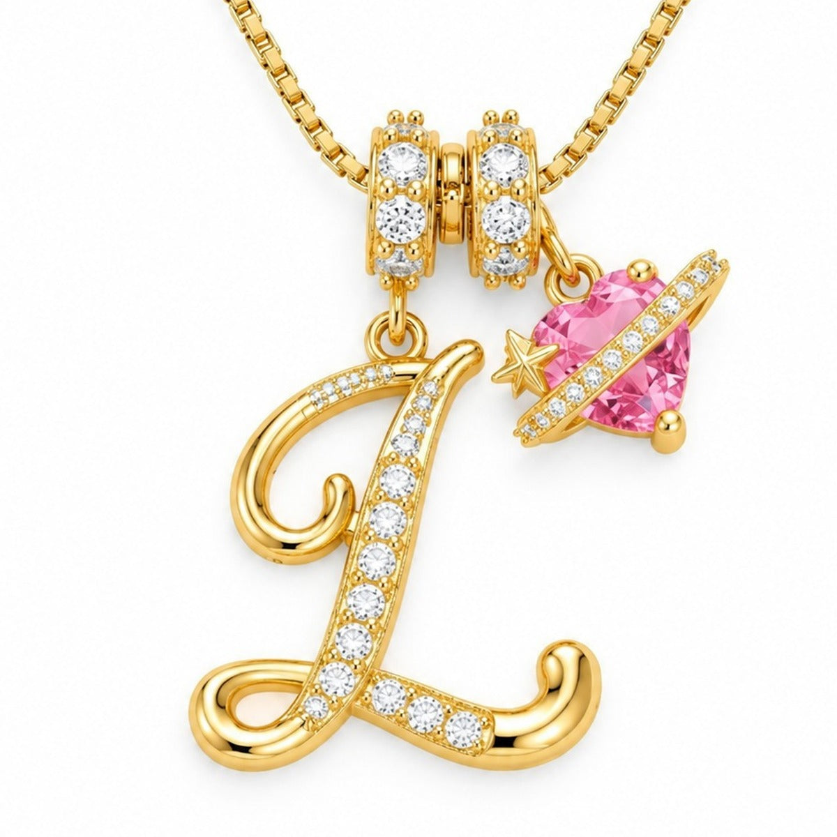 The Sweetheart Initial Necklace Gold letter L