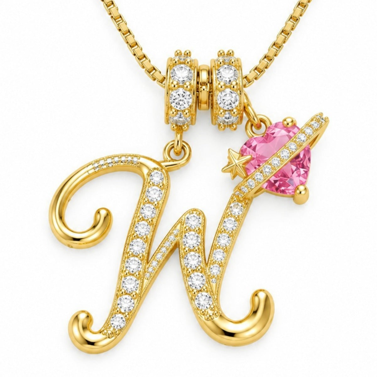 The Sweetheart Initial Necklace Gold letter W