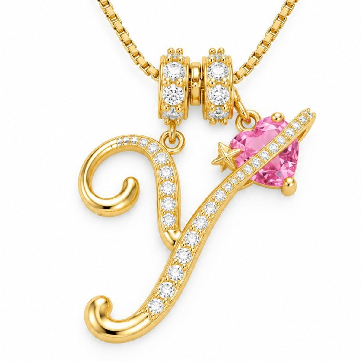 The Sweetheart Initial Necklace Gold letter Y