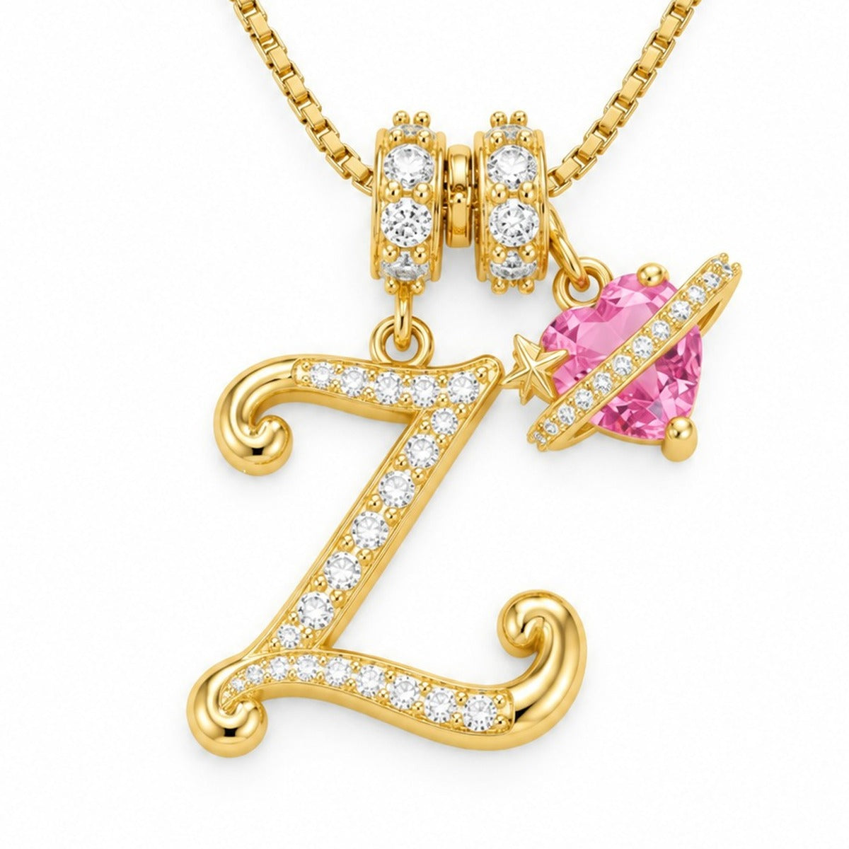 The Sweetheart Initial Necklace Gold letter Z