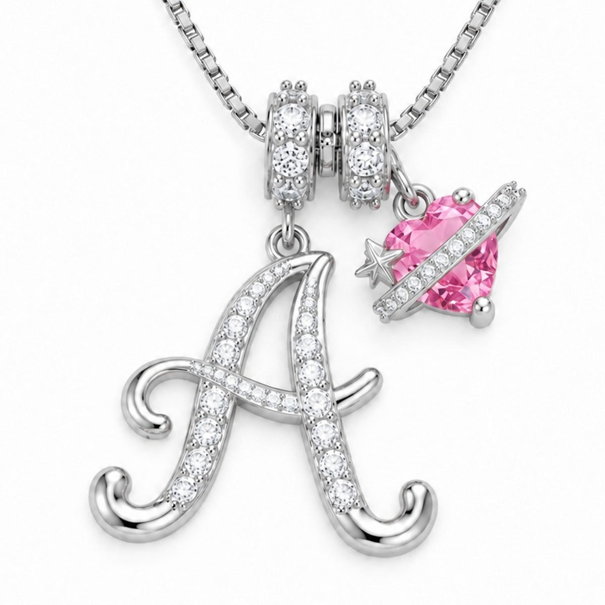 The Sweetheart Initial Necklace Silver letter A
