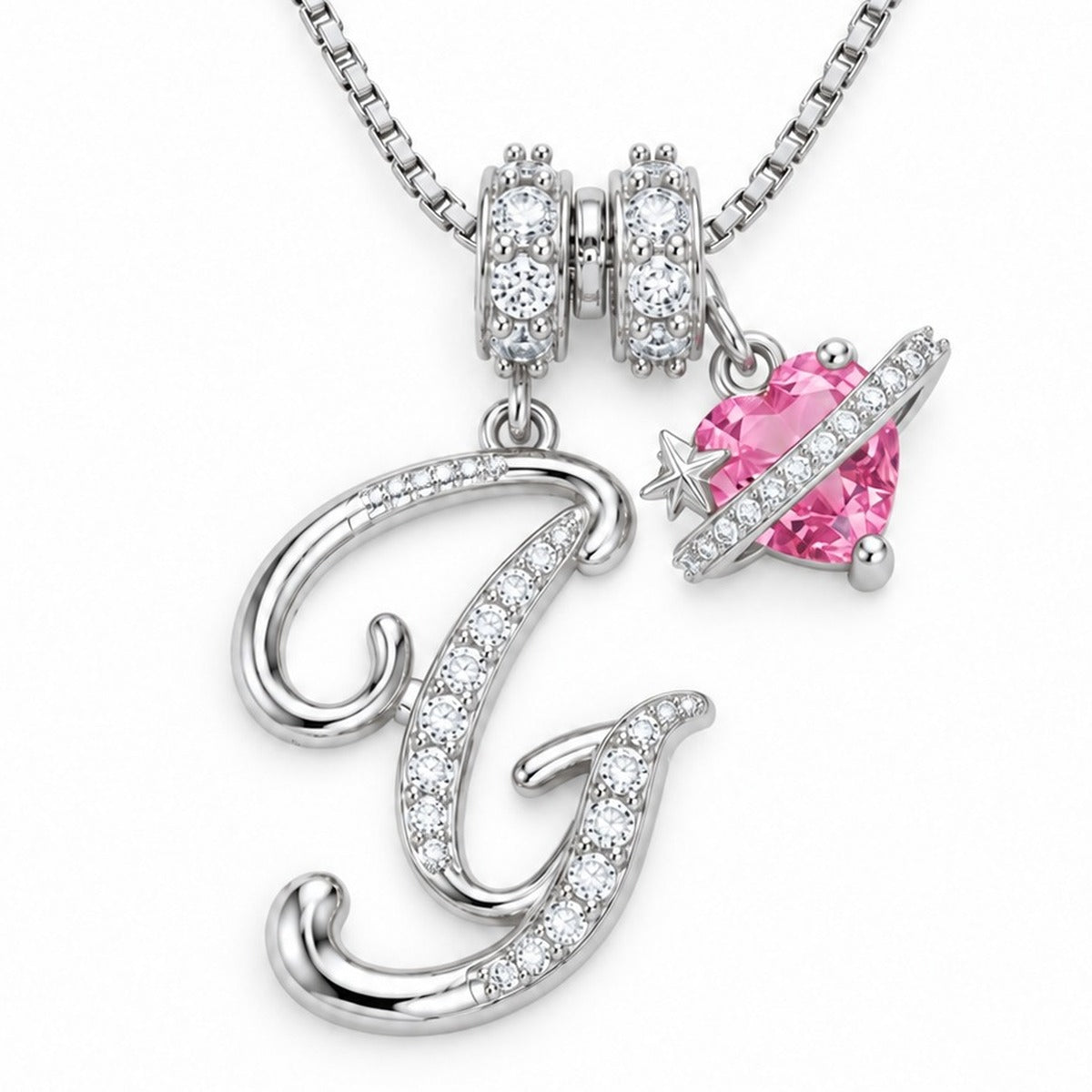 The Sweetheart Initial Necklace Silver letter G